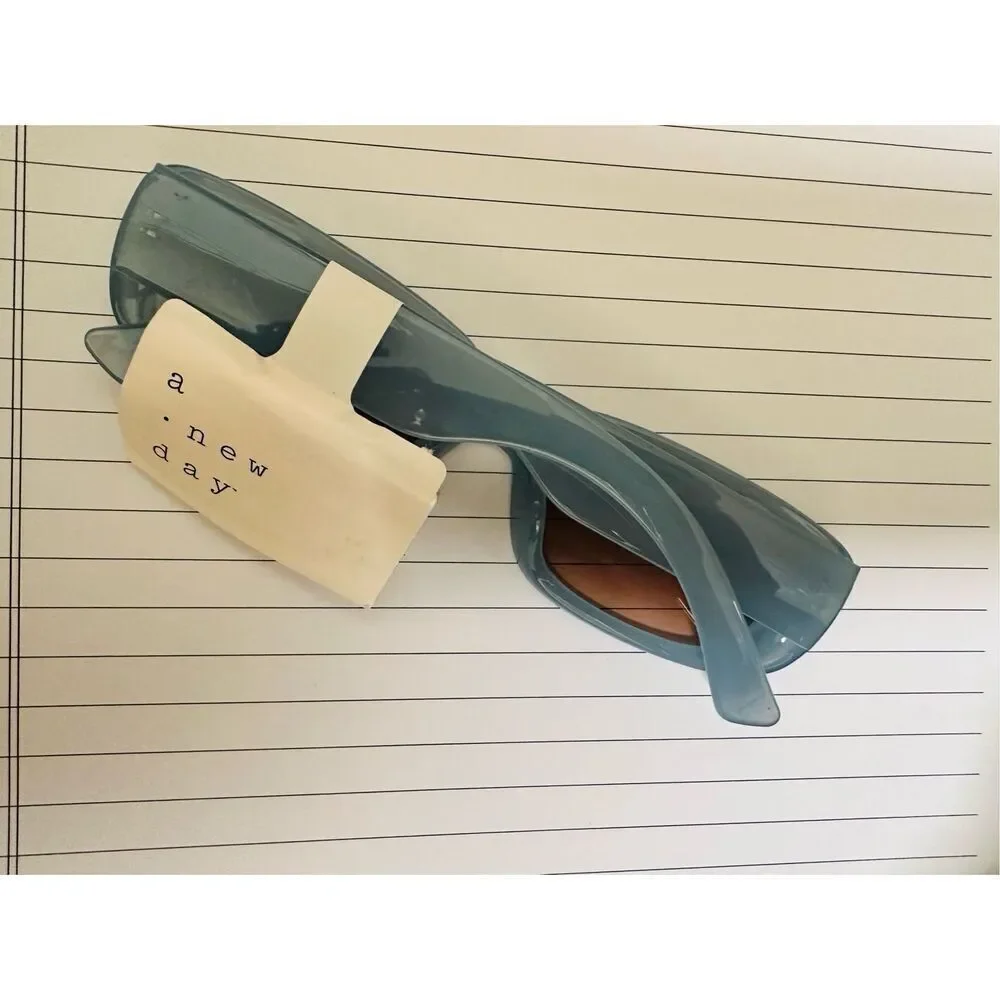 A New Day Blue and Brown Small Rectangle Sunglasses New